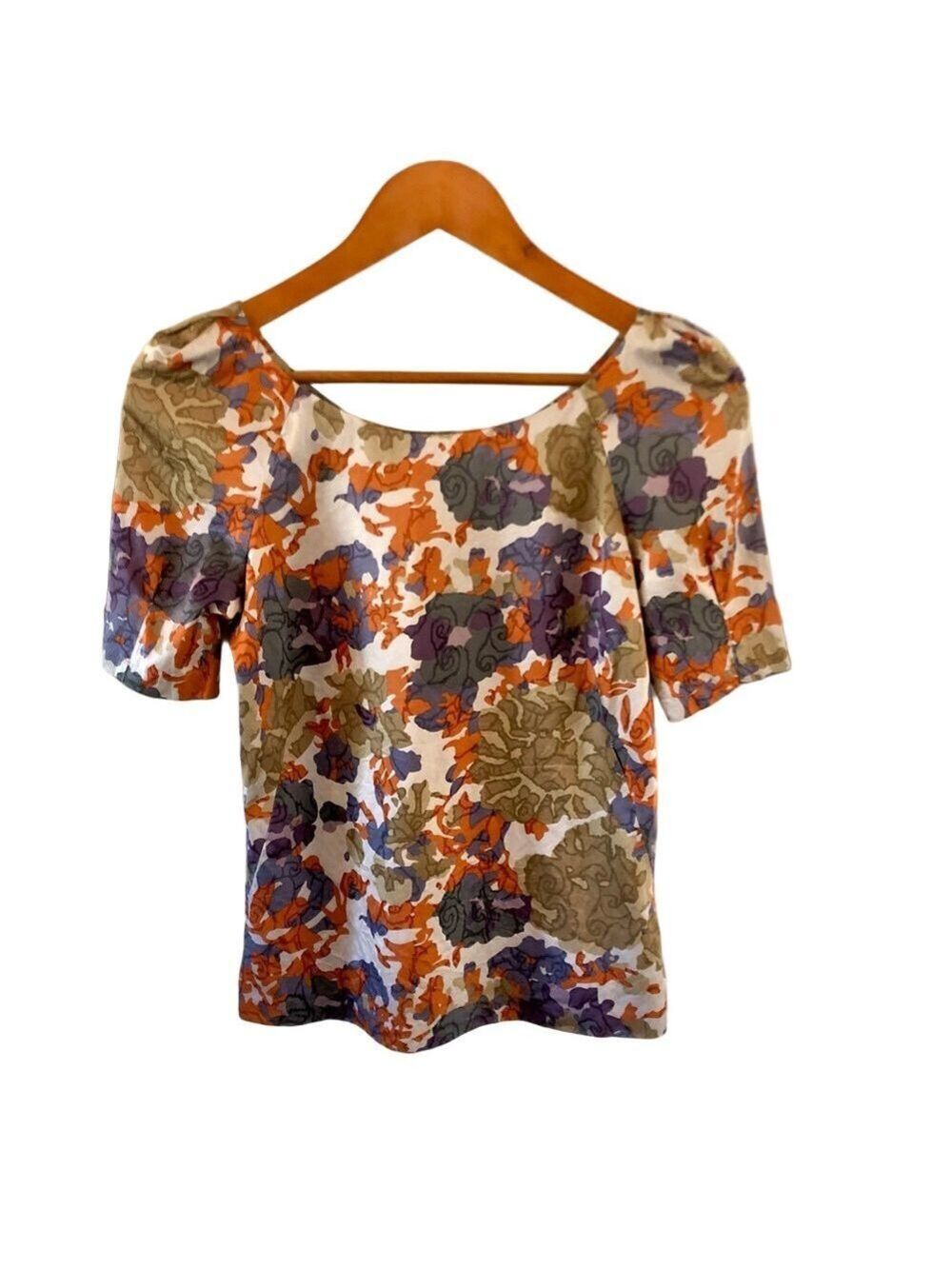 Comptoir Des Cotonniers Floral Blouse Silk Cotton blend European Size 34 US XS
